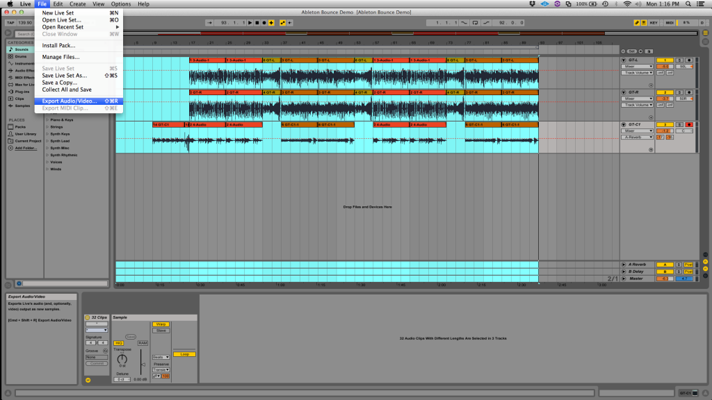How to Bounce a Mixdown in Ableton Live 