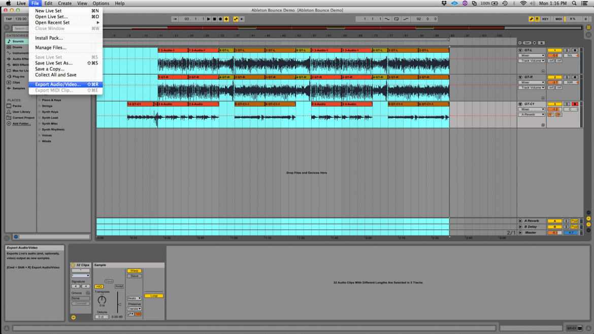 How To Bounce A Mixdown In Ableton Live - OBEDIA | Music Recording ...