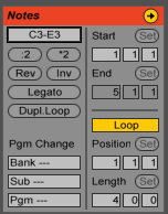 MIDI note operations in Ableton Live