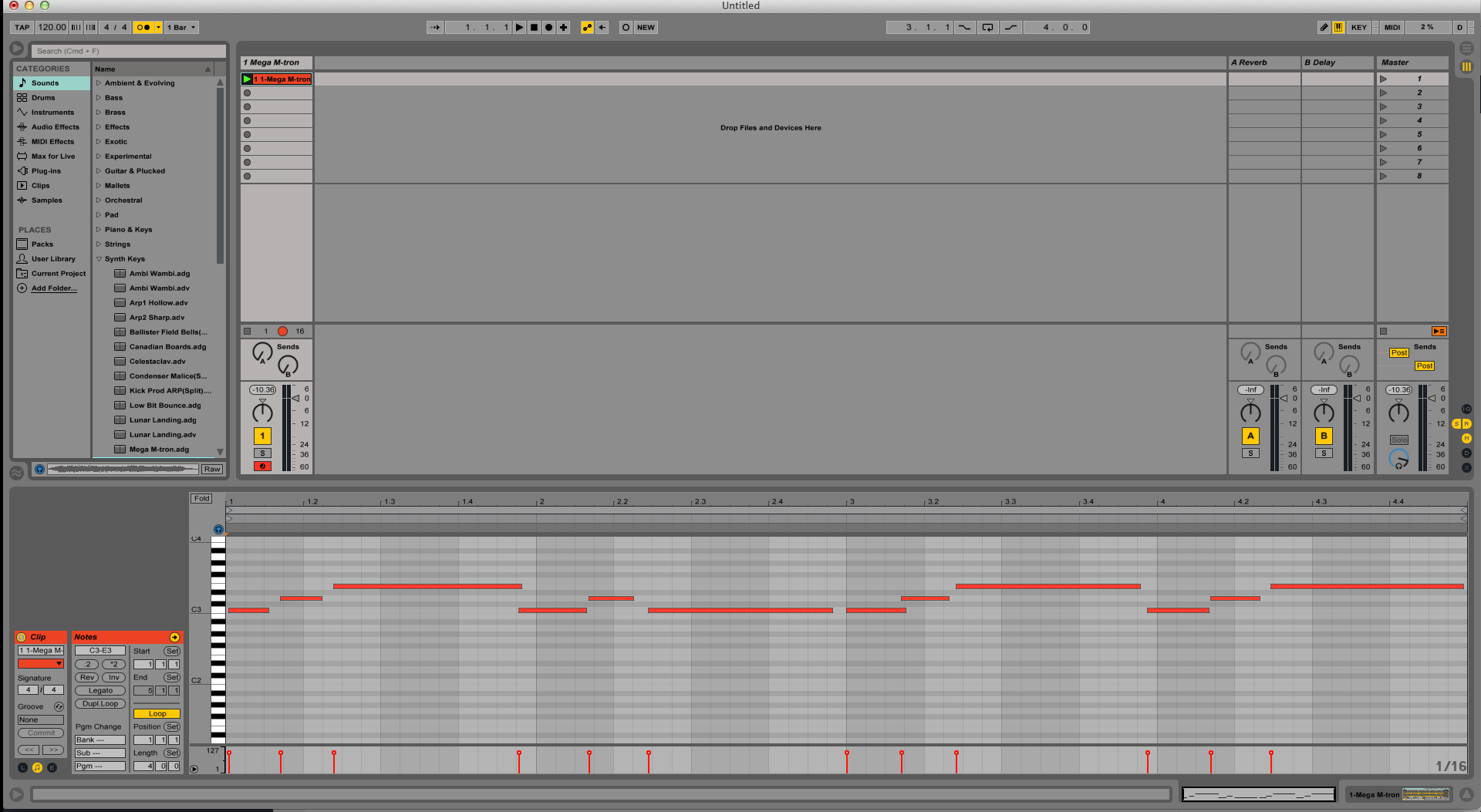 MIDI note operations in Ableton Live 