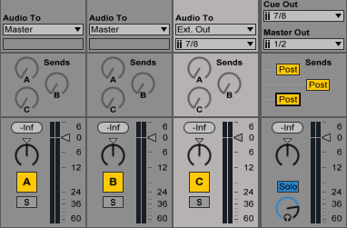 How to create headphone mixes in Ableton Live using analog outputs of an interface