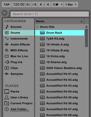 Creating a Custom Drum Rack in Ableton Live 