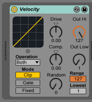 How to use the VELOCITY MIDI effect in Ableton Live 