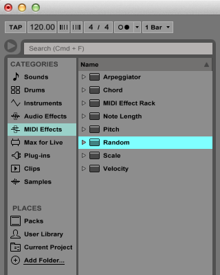 How to use the RANDOM MIDI effect in Ableton Live 