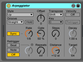 How to use Ableton Live ARPEGGIATOR MIDI Effect