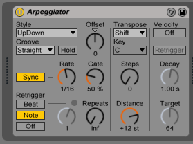 How to use Ableton Live ARPEGGIATOR MIDI Effect