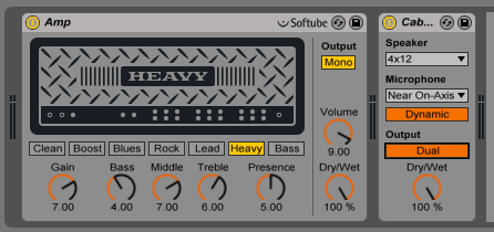 How to use the Ableton Live AMP and CABINET audio effects