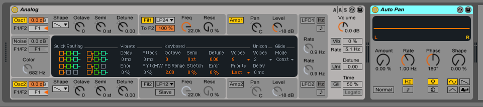 How to use the Ableton Live AUTO PAN audio effect