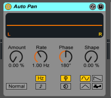 How to use the Ableton Live AUTO PAN audio effect