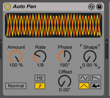 How to use the Ableton Live AUTO PAN audio effect