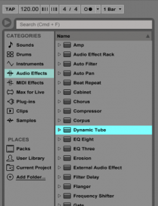 How to use the Ableton Live DYNAMIC TUBE audio effect