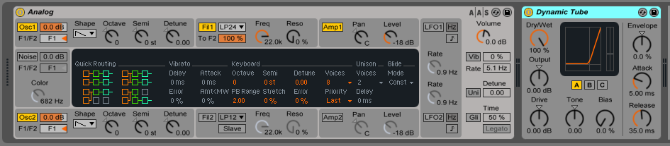 How to use the Ableton Live DYNAMIC TUBE audio effect