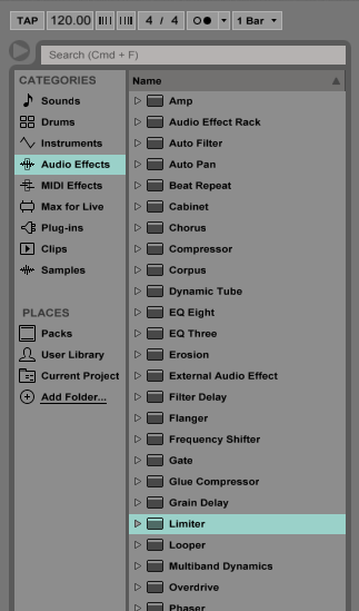 How to use the Ableton Live LIMITER audio effect