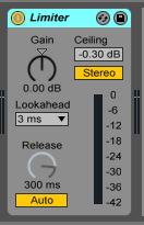 How to use the Ableton Live LIMITER audio effect