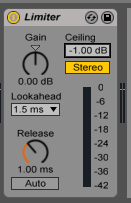 How to use the Ableton Live LIMITER audio effect