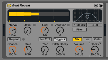 How to use the Ableton Live BEAT REPEAT audio effect