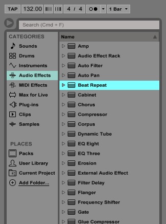 How to use the Ableton Live BEAT REPEAT audio effect