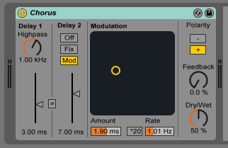 How to use the Ableton Live CHORUS audio effect