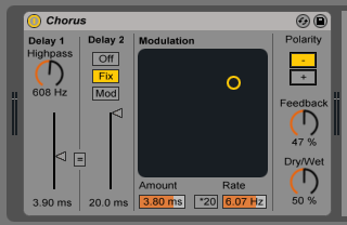 How to use the Ableton Live CHORUS audio effect