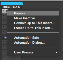 How to bypass or make inserts inactive in Pro Tools