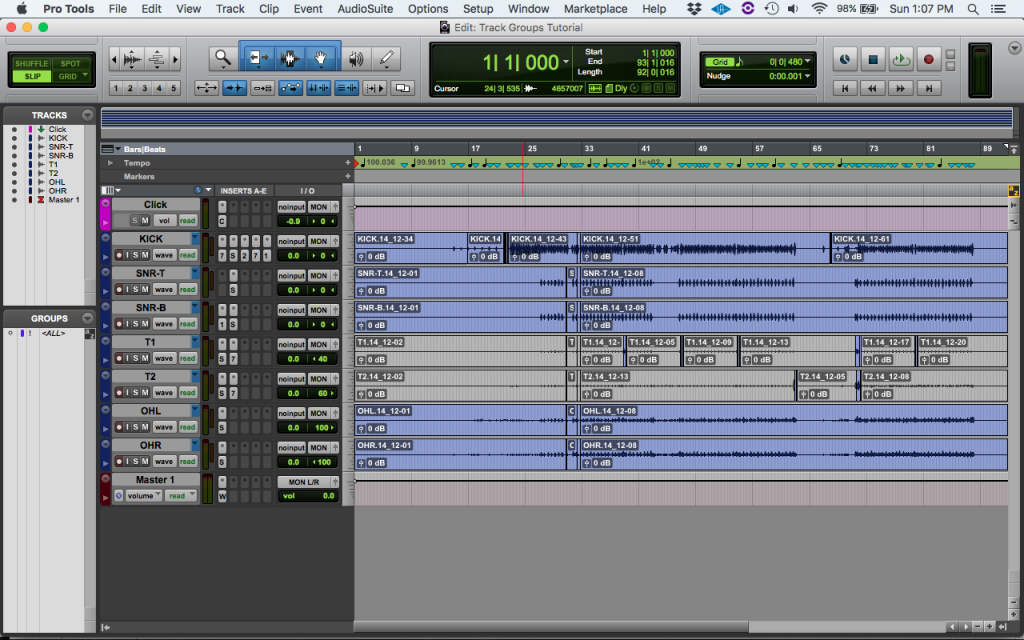 How to use Track Groups in Pro Tools