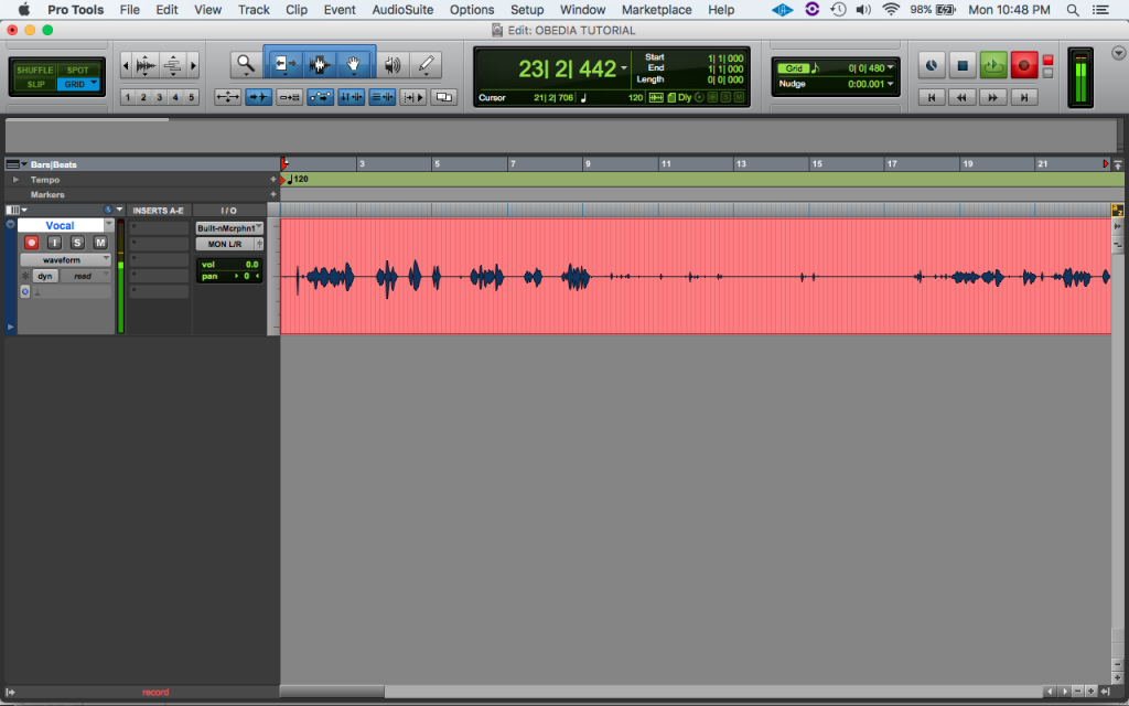 recording template pro tools