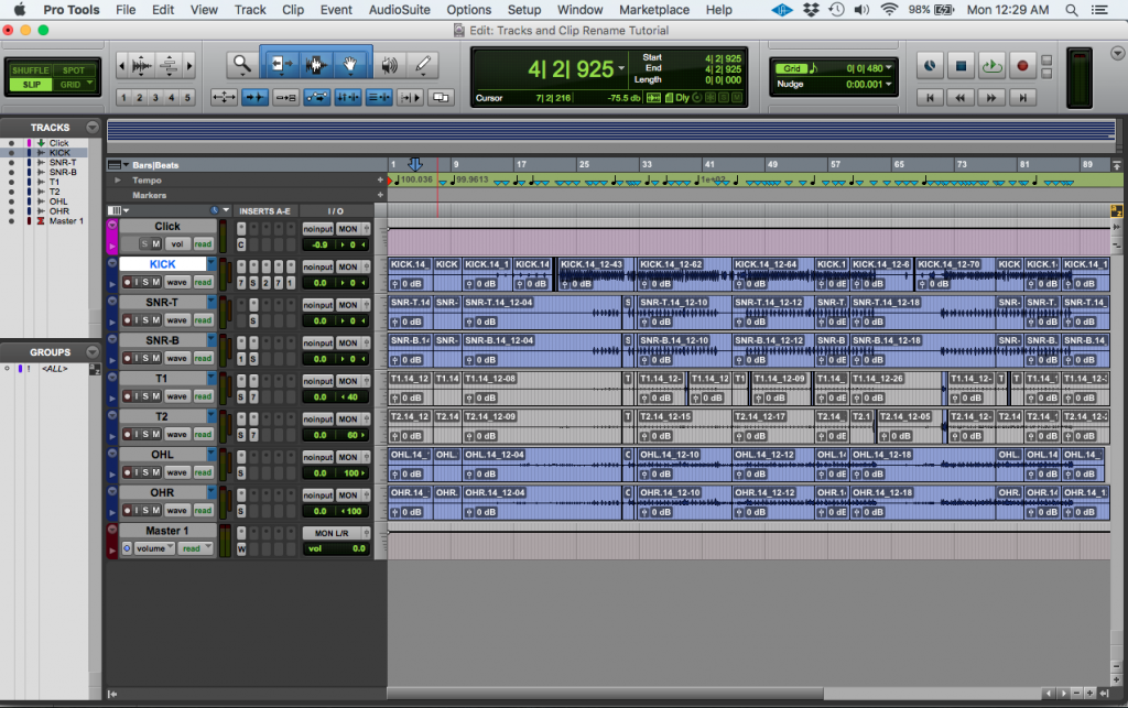 How to Rename Tracks and Clips in Pro Tools