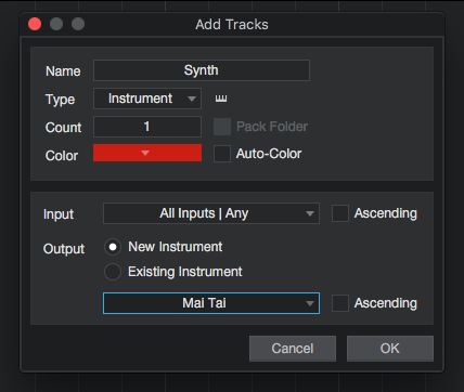 How to create and configure an Instrument Track in Studio One 4