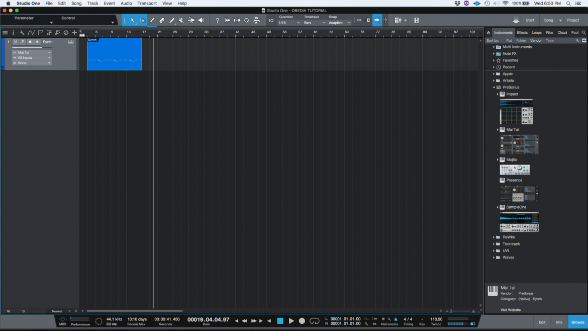 How To Record MIDI In Studio One 4 - OBEDIA | Music Recording Software ...