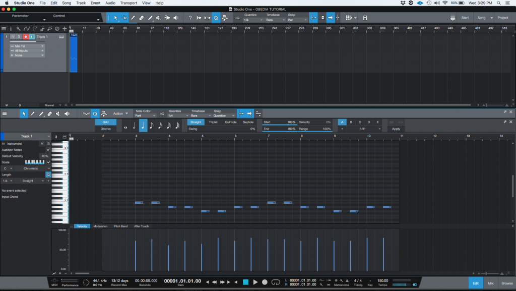 midi velocity settings mulab