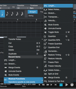 How to change the length of MIDI notes in Studio One 4