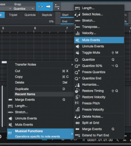 How to mute/unmute MIDI events in Studio One 4