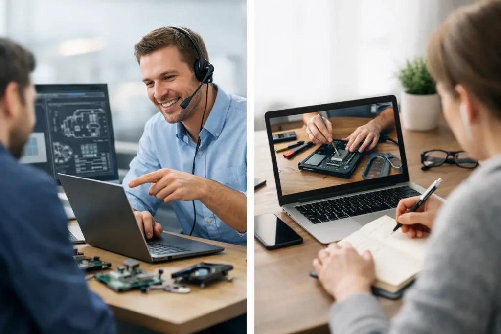 Engineer Support Versus Tutorials: What Works?